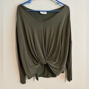 Olive Green Long Sleeve Blouse